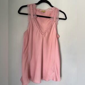 Stella & Dot Pink Lace Detail Camisole Size M